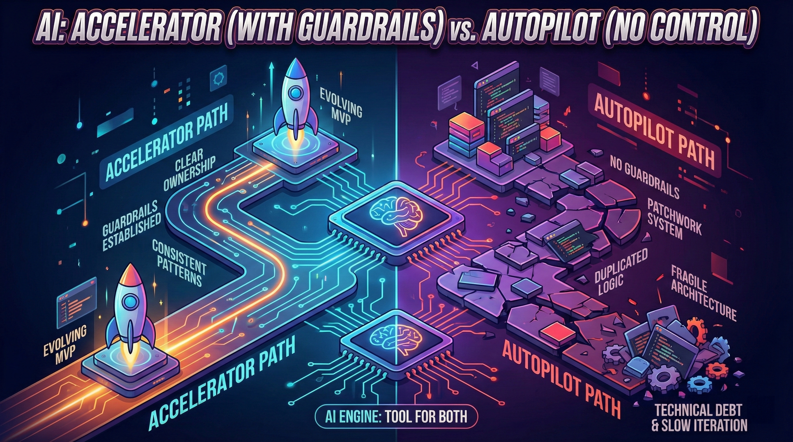 Cover for AI as Accelerator, Not Autopilot: Human-Led Development Wins (2026)