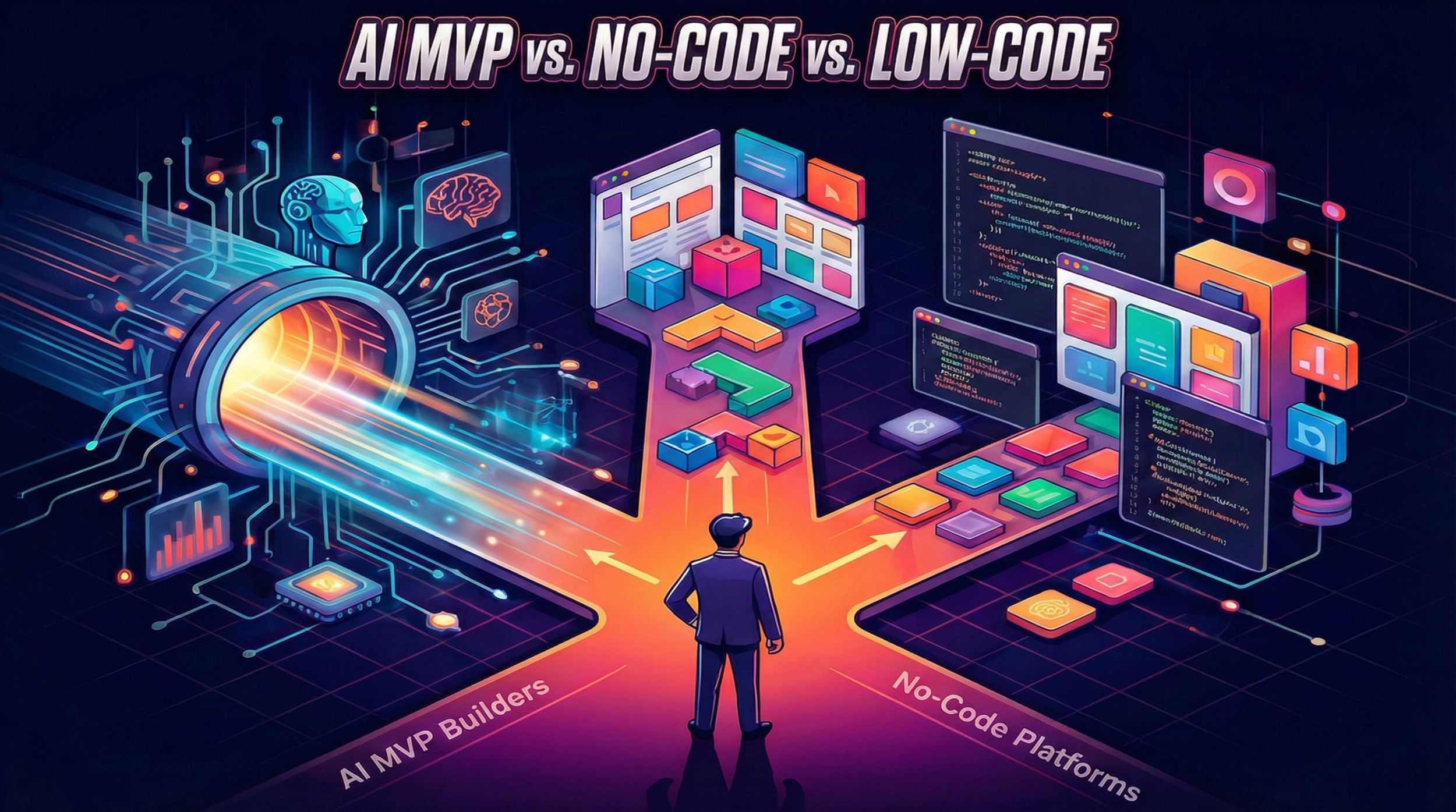 AI vs No-Code vs Low-Code for MVPs: When Each Wins (2026 Guide)
