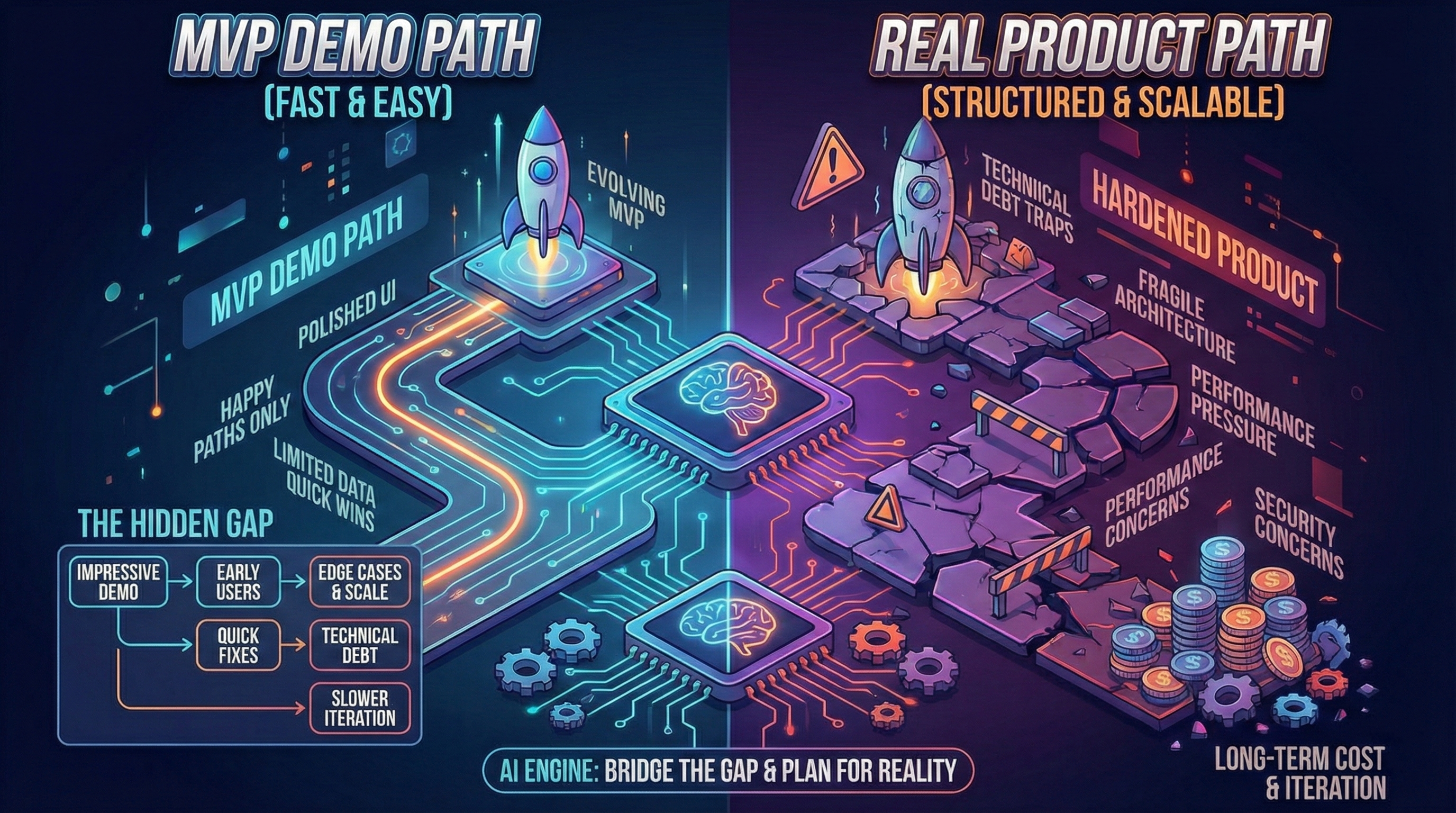 First MVP Demo vs Real Product: The 60% Hidden Work (2026 Cost Gap)